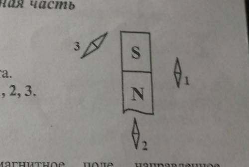 Магнитная стрелка установилась в поле постоянного магнита так как показано на рисунке 1