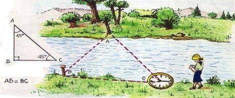 18. Как измерить ширину реки, находясь на одном её берегу? любой ​