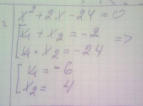 Розв'язати рівняння x2+2x-24=0​