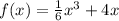 f(x) = \frac{1}{6} x {}^{3} + 4x