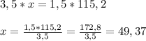3,5*x=1,5*115,2\\\\x=\frac{1,5*115,2}{3,5} = \frac{172,8}{3,5} = 49,37