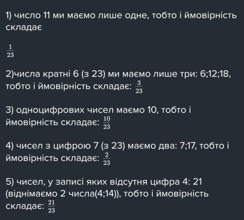 У коробці було 23 картки, пронумерованих від 1 до 23. Із коробки навмання взяли одну картку. Яка ймо