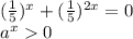 (\frac{1}{5} )^{x} + (\frac{1}{5 } )^{2x} = 0\\a^{x} 0