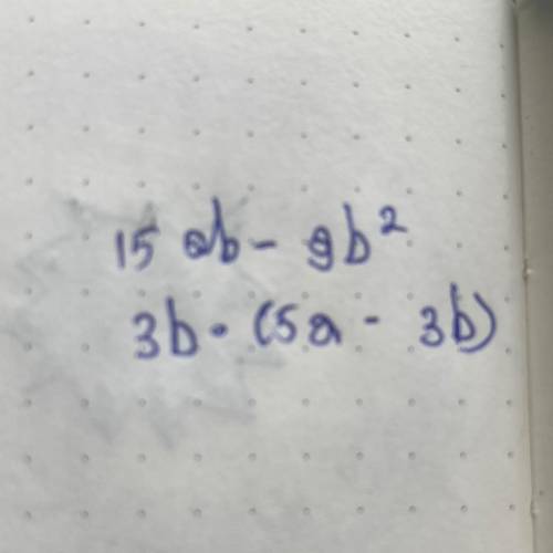 Розкладіть на множники многочлен 15ab - 9b²