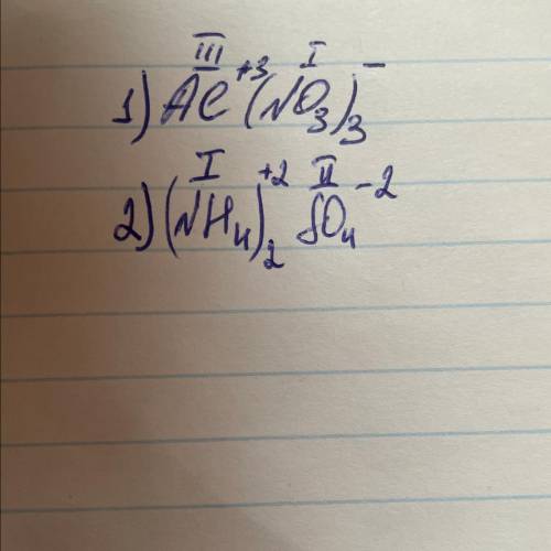 с химиеей Определить степени окисления и валентности всех элементов в формулах Al(NO3)3 (NH4)2SO4