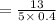 =\frac{13}{5\times \:0.4}