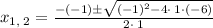 x_{1,\:2}=\frac{-\left(-1\right)\pm \sqrt{\left(-1\right)^2-4\cdot \:1\cdot \left(-6\right)}}{2\cdot \:1}