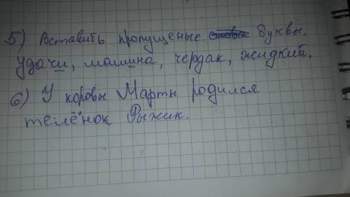 Вставь пропущенные буквы. 5-тое 3-е слово