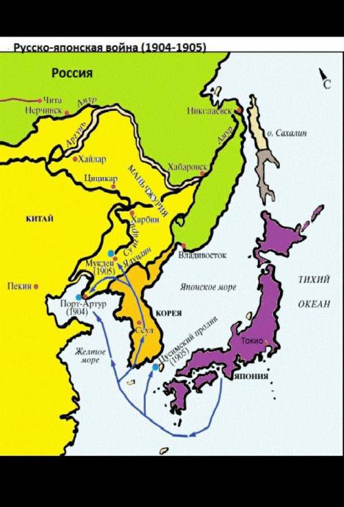 Нанесите на карту основные сражения русско-японской войны. 2.Нанесите на карту территории,которые по