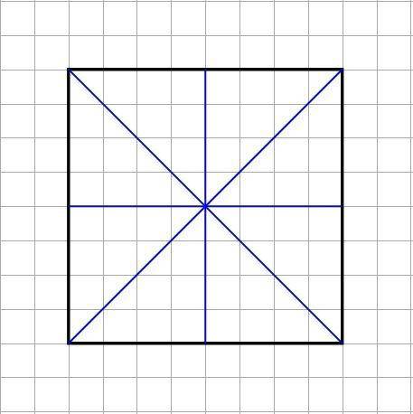 Построить осевую симметрию в квадрате