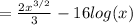 =\frac {2x^{3/2}}{3}-16 log(x)