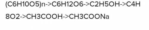 Здійснити схему перетвореннякрохмаль - глюкоза - етаналь - оцтова кислота - бутилацетат​