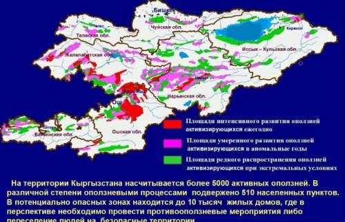 1. Происходящие землетрясения и оползни вКыргызской Республике​