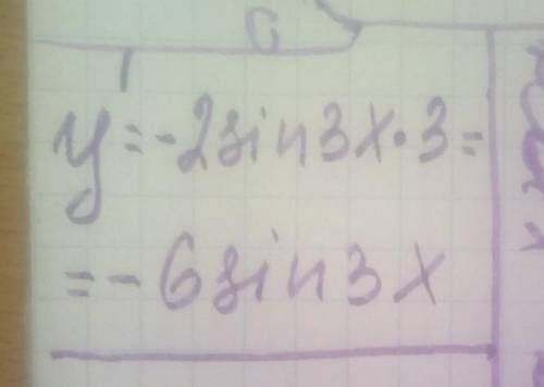 Знайдіть похідну y=2cos3x