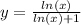 y = \frac{ ln(x) }{ ln(x) + 1 } \\