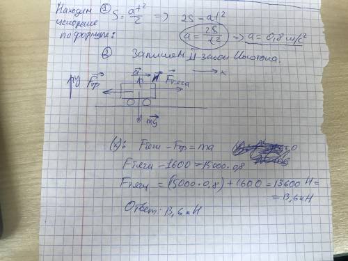 От которые есть ! трамвай трогаясь с места за 5 секунд проходит путь 10 метров. масса трамвая 15 тон