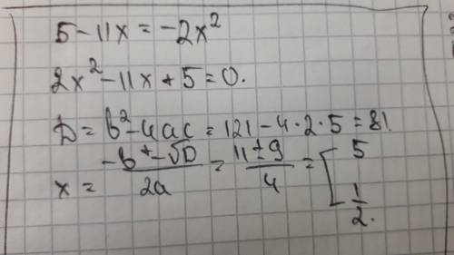 5-11x=-2x² решите ​
