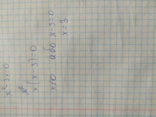 Графически реши уравнение x2−3x=0. ответ (запиши корни в порядке возрастания): x1=;x2=.