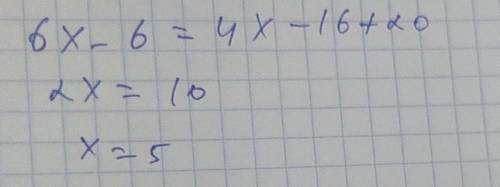 6(x-1) = 2(2x-8) + 20​