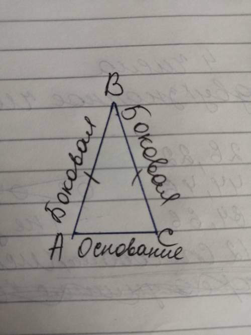 Как называются равные стороны равнобедренного треугольника?​