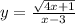 y=\frac{\sqrt{4x+1} }{x-3}