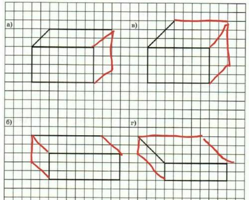 Закончи рисунок так, чтобы получился прямумоугольный параллелепипед​