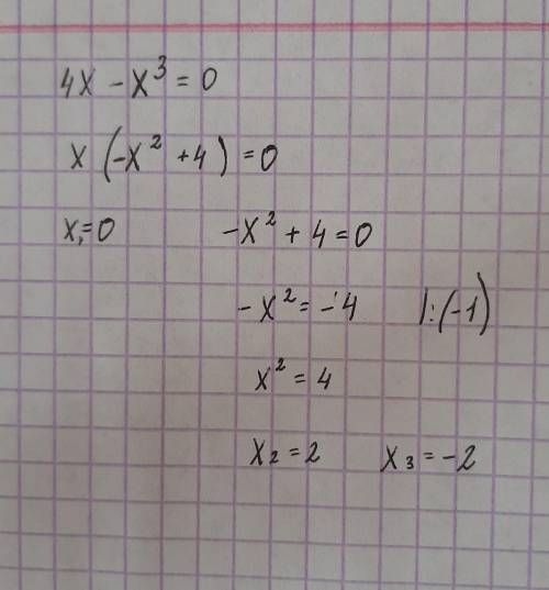 4x - x3 = 0(x3-это х в кубе)​