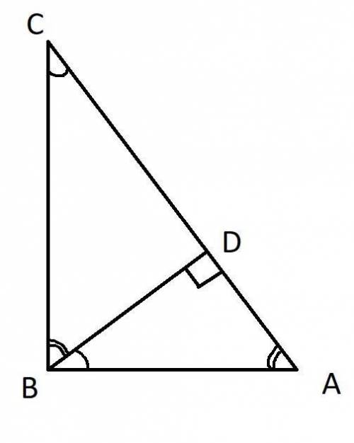 необходимо выполнить рисунок В прямоугольном треугольнике ABC из вершины прямого угла проведена высо
