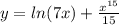 y = ln(7x) + \frac{ {x}^{15} }{15}