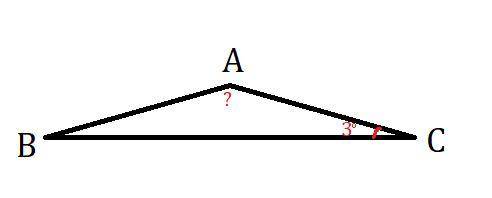 В равнобедренном треугольнике ABC, сторона BC - основание.Найдите угол A, если известно, что ∠C = 3⁰