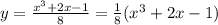 y = \frac{ {x}^{3} + 2x - 1}{8} = \frac{1}{8} ( {x}^{3} + 2x - 1) \\