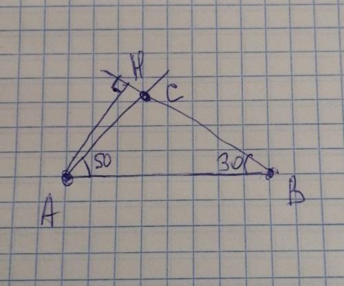 Постройте треугольник АВС, по сторонеAB=4 ,УГОЛ A =50°УГОЛ В=30°​