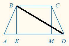 Основанием прямой призмы является равнобедренная трапеция с основаниями 11 см и 21 см и диагональю 2