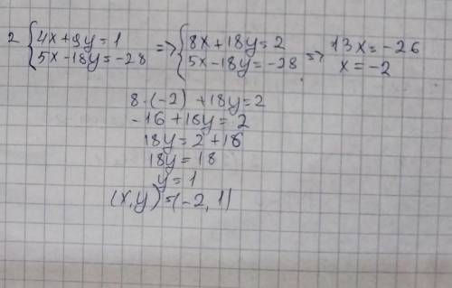 6. Решить систему уравнений методом сложения4х +9y = 115х 18y = -28[5] ​