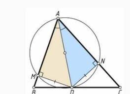 Окружность, построенная на биссектрисе AD треугольника АВС, пересекает стороны АВ и АС в точках M и