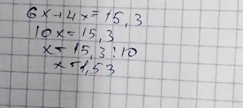 Решите 6x+4x=15,3​