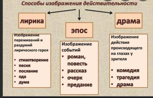 Составь интеллект карту о родах литературы​