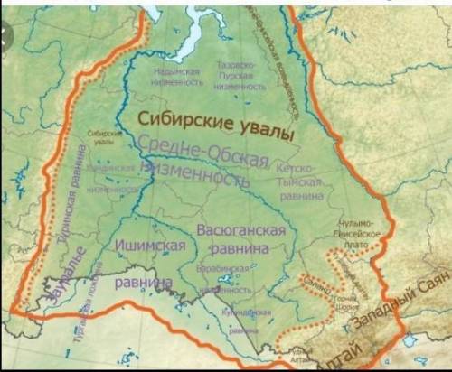 Контурная карта западной сибири ​