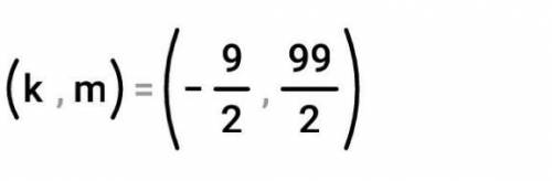 Реши систему уравнений {2k=13k+m=−9{k=m= ​