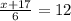 \frac{x+17}{6} = 12\\