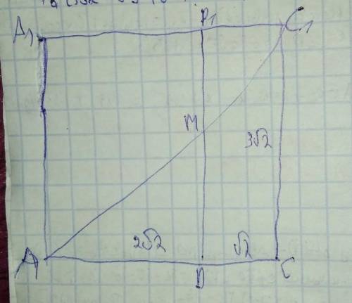 , умоляю !: В прямоугольном параллелепипеде ABCDA1B1C1D1: AB=√2, BC=2√2, DD1=3√2. Чему равна длина к
