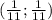 (\frac{1}{11} ; \frac{1}{11})