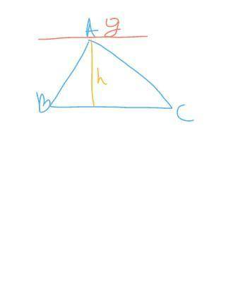 Постройте треугольник АВС И проведите высоту по середине и проведите прямую д в вершине А