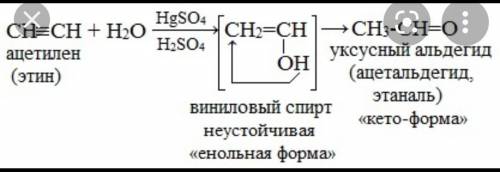 По реакции Кучерова на этин подействовали водой, укажите название продукта ЭТОЙ реакции?