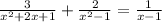 \frac{3}{x^{2} +2x+1} +\frac{2}{x^{2} -1} =\frac{1}{x-1}