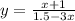 y = \frac{x + 1}{1.5 - 3x}