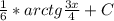 \frac{1}{6}*arctg\frac{3x}{4} + C