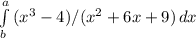\int\limits^a_b {(x^3-4)/(x^2+6x+9)} \, dx ^