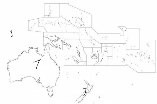 Позначить на карті країни Австралії: Австралію, Нову Зеландію, Папуа-Нова Гвінея
