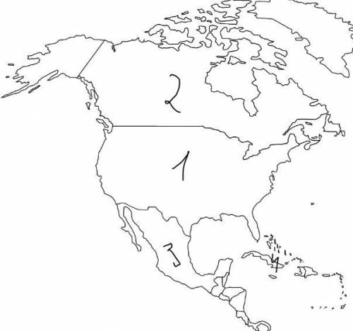 Позначить на карті країни Північної Америки: США, Канаду, Мексику, Кубу